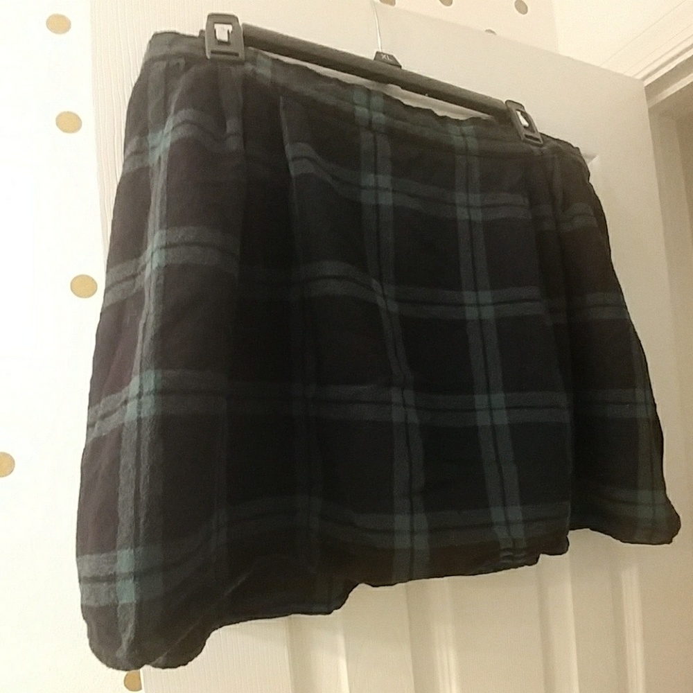 Black and Green Gingham Skirt, L